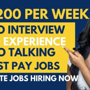 4 REMOTE JOBS ⬆️$1200 WEEKLY PAY *NO INTERVIEW* + NO TALKING JOBS! WORK WHEN YOU WANT! HIRING NOW!