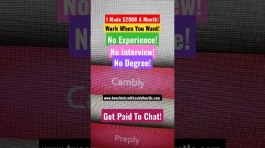 I Made $2000 A Month! Work When You Want! No Experience! No Degree! No Interview! Work From Home Job