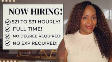 UP TO $31 HOURLY! NO DEGREE OR EXPERIENCE *REQUIRED!* FULL TIME WORK FROM HOME JOB!