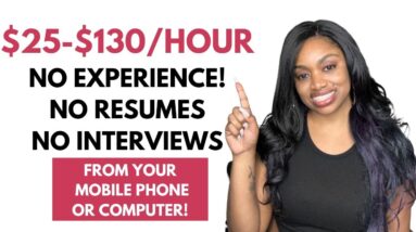 NO EXPERIENCE $25-$130/HOUR FROM YOUR MOBILE PHONE (NO TALKING) NO INTERVIEW ONLINE JOBS
