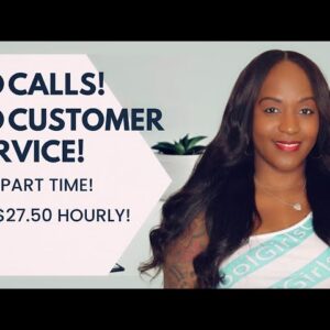 $27.50 HOURLY Side Hustle! NO CALLS, or TALKING, Part Time Work From Home Job