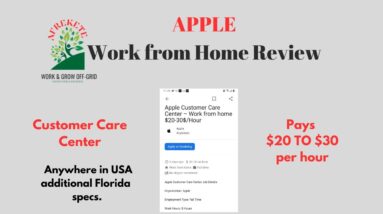 Apple Pays $20 to $30 per hr |Customer Care Center Work from Home Review