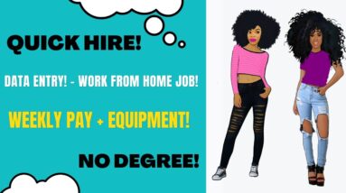 Quick Hire Work From Home Job Data Entry Online Job Weekly Pay + Equipment Provided Work At Home Job