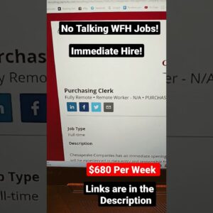 Immediate Hire Work From Home Jobs!! $680 Per Week! No Talking WFH Jobs#shorts