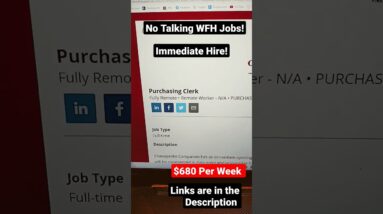 Immediate Hire Work From Home Jobs!! $680 Per Week! No Talking WFH Jobs#shorts