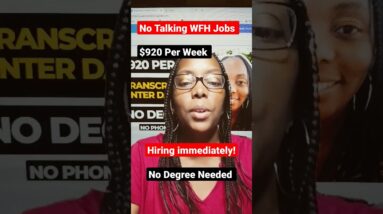 Hiring Immediately!!! $920 Per Week!!! No Talking WFH Jobs!!!#shorts