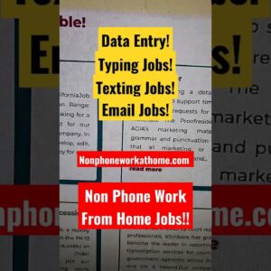 Non Phone Work From Home Jobs Hiring Now!! nonphoneworkathome.com  #notalkingjobs #nonphonejobs