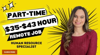 PART-TIME $35 To $43 Hour Remote Human Resource Specialist Work From Home Job | No Degree | USA