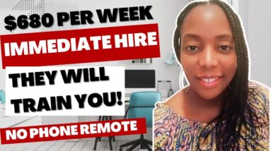 Immediate Hire Work From Home Jobs!! $680 Per Week! No Talking WFH Jobs
