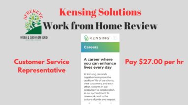Kensing Pays $27 per hour | Customer Service Work from Home Review
