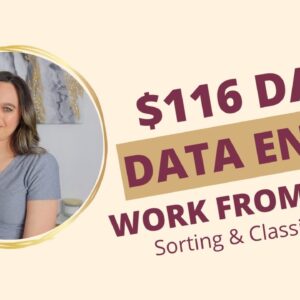 $116 Day Afternoon / Evening DATA ENTRY Work From Home Job Sorting & Classifying Files  | No Degree