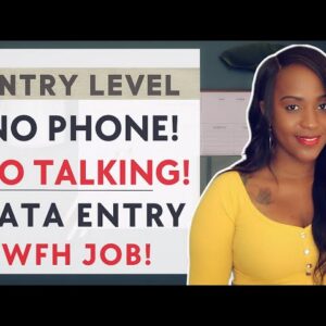 No PHONE! No TALKING! New DATA ENTRY Work From Home Job! Entry Level