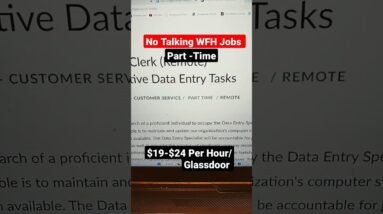 No Talking WFH Jobs!!! $19-$24 Per Hour! Part Time Jobs From Home#shorts