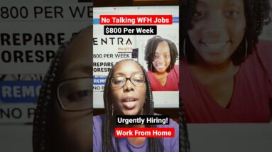 No Talking WFH Jobs!!! $800 Per Week!! No Degree Needed!! Hiring Now!#shorts