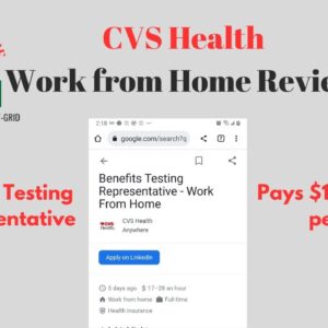 CVS Health Pays $17 to $27.90 per hour | Testing Benefits Representative Work from Home Review