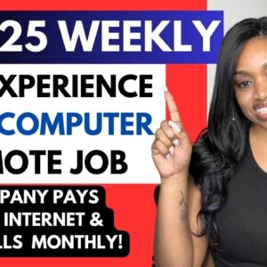 $1125 PER WEEK ONLINE JOB I FREE COMPUTER I FREE CELL & INTERNET SERVICE MNTHLY! MONDAYS OFF! WFH