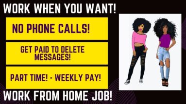 No Phone Calls!  Work From Home Job Get Paid To Delete Messages Part Time Work Whenever Weekly Pay