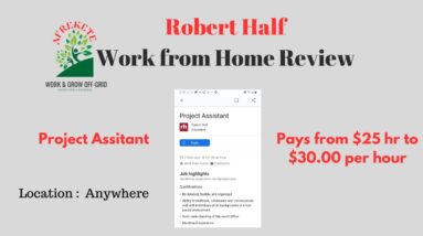 Robert Half  Pays up to $30 per hour | Project Assistant Work from Home Review