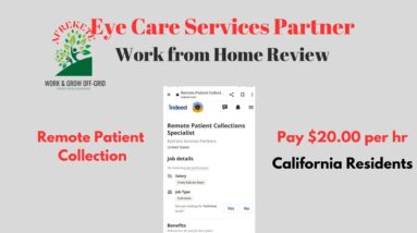 Eye Care Services Partner Pays $20 per hour | Remote Patient Collection Work from Home Review