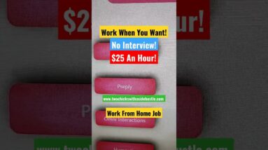 Work When You Want! No Interview $25 An Hour Work From Home Job Share This Video Laptop Giveaway!