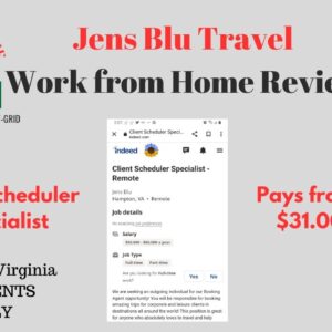Jens Blu Travel Agency Pays $26 to $31 per hour | Client Scheduler Specialist Work from Home Review