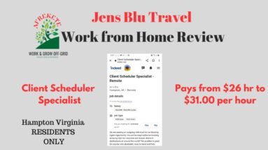 Jens Blu Travel Agency Pays $26 to $31 per hour | Client Scheduler Specialist Work from Home Review