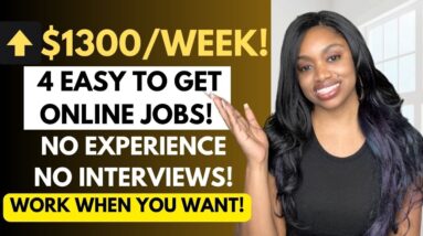 NEW! 4 EASY REMOTE JOBS $1300 WEEKLY PAY *NO INTERVIEWS* NO PHONE I NO EXPERIENCE! WORK FROM HOME!