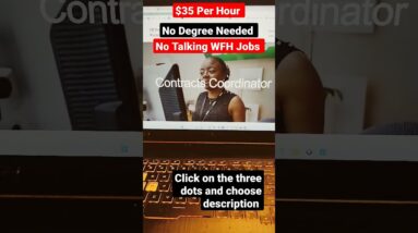 $35 Per Hour Contracts Coordinator No Degree Needed| No Phones| Work From Home Jobs 2023#shorts