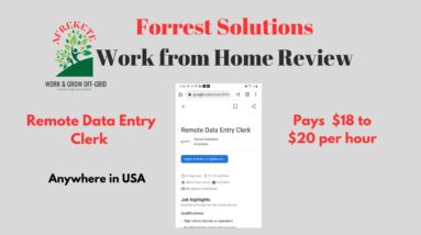 Forrest Solutions Pays $18 to $20 per hr |Remote Data Entry Clerk Work from Home Review