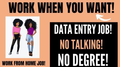 Work When You Want! No Talking Data Entry Work From Home Job No Degree Remote Jobs Hiring Now