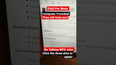 Urgently Hiring! $560 Per Week! No Degree! No Talking WFH Jobs!#shorts