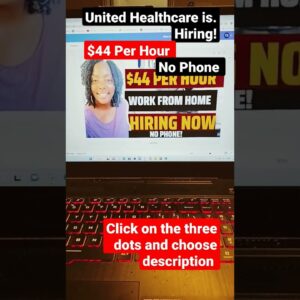 "Work From Home & Get Paid $44/hr By United Healthcare!"#shorts