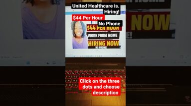 "Work From Home & Get Paid $44/hr By United Healthcare!"#shorts